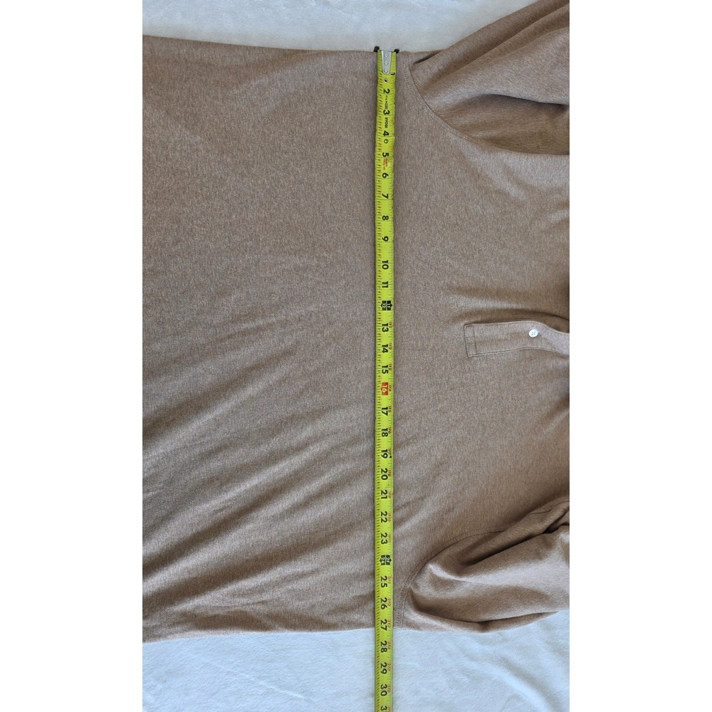 Carnoustie Long Sleeve Polo Shirt Tan Heathered Mens XXL Cotton Casual - Picture 4 of 6